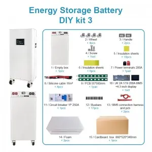 51.2V 280Ah LiFePO4 Lithium Energy Storage Battery Box DIY Kit