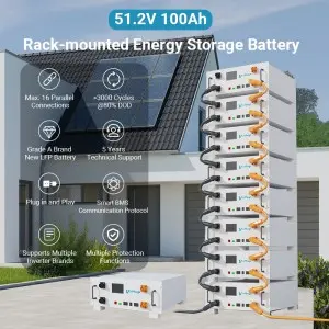 51.2V 100Ah Stackable Energy Storage Battery Series or Parallel Connection